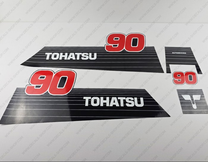 Tohatsu 90HP Automixing 2002 and Earlier Outboard Decal Kit